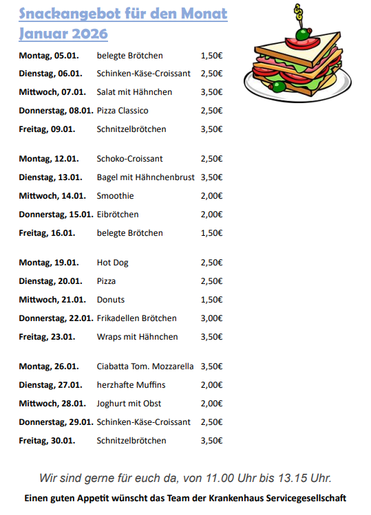 Bildmaterial &ndash; Snackangebot des Essensanbieters – Grundschule an der Weinau